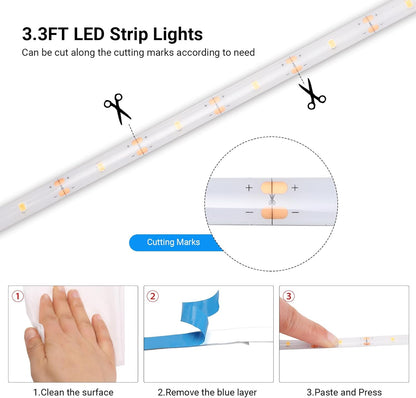 LumifyHome Cool White Strip Lights – Modern Home Ambiance Lighting for Bedroom and Bookshelf Styling