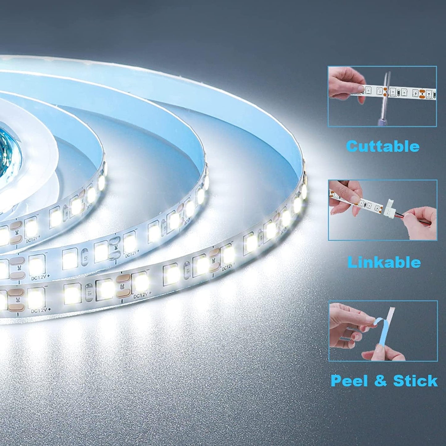 Lumiglow Flexible LED Tape – Less-Is-More Wall Outline for Modern Living Room, Cuttable Self-Adhesive 12V Strip