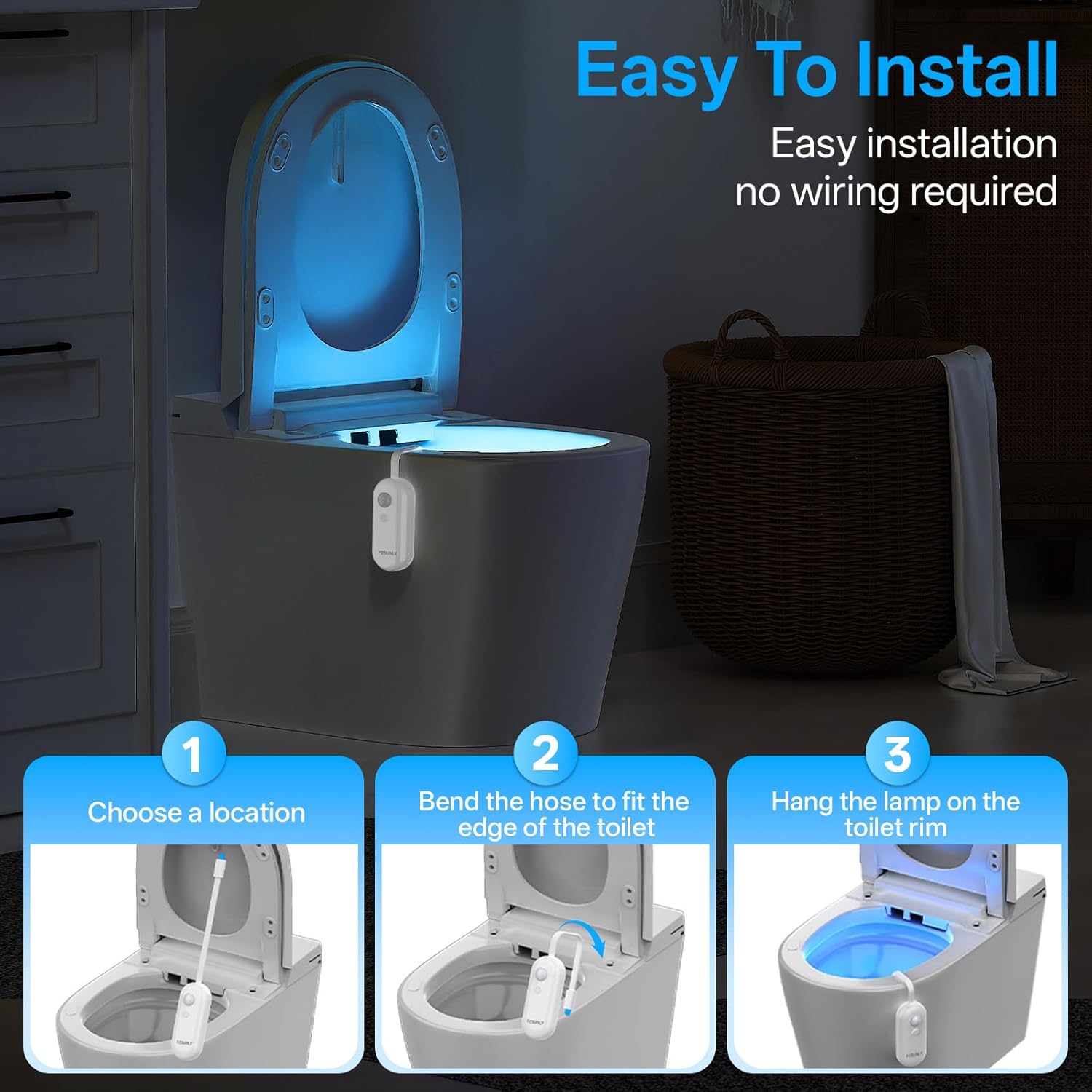 LumiGuard Motion Sensor Toilet Light – Melatonin Safe LED for Restful Sleep Routine