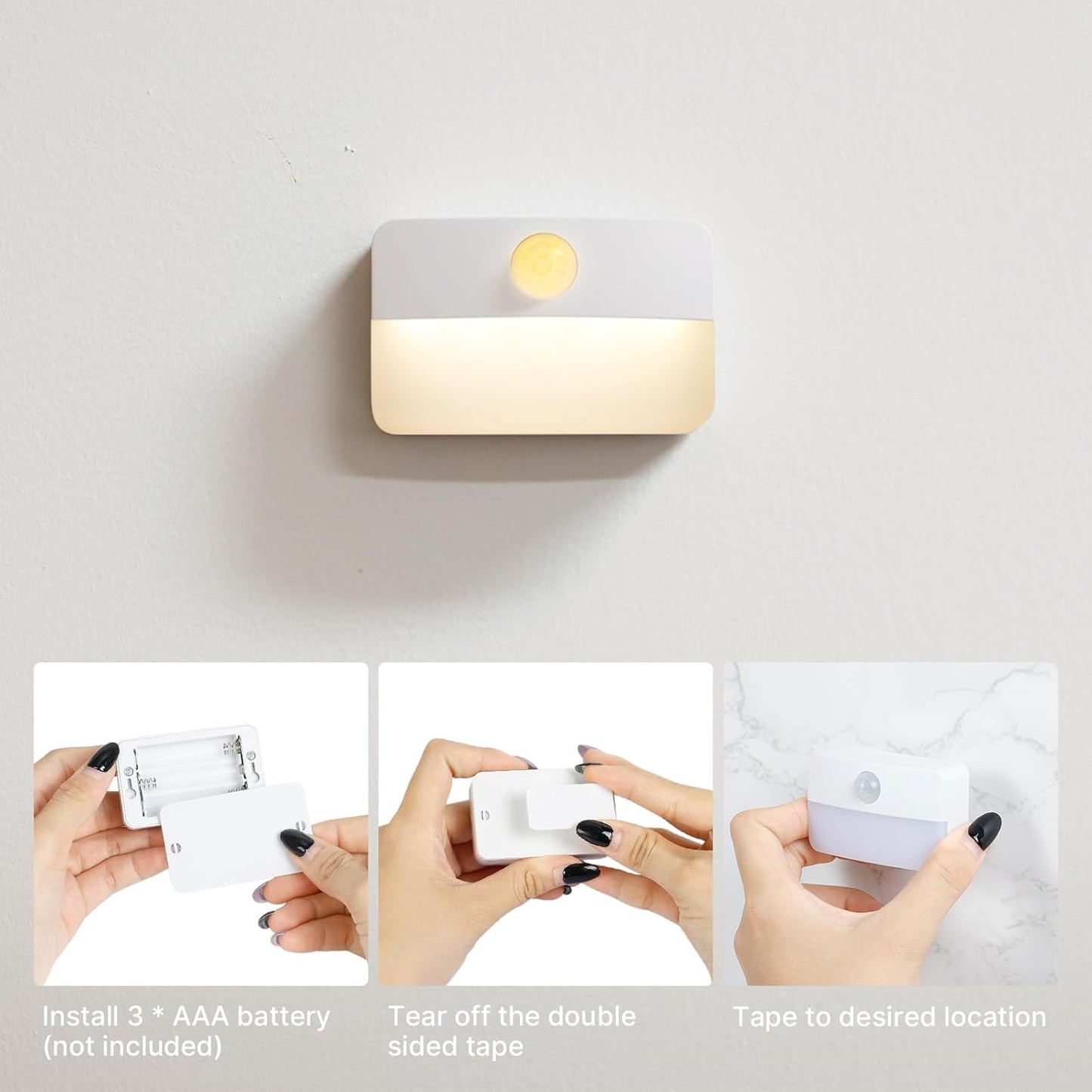 LumiGuard Step Light – Practical Birthday Gift for Mom and Grandma, Battery Nightlight for Dark Hallways