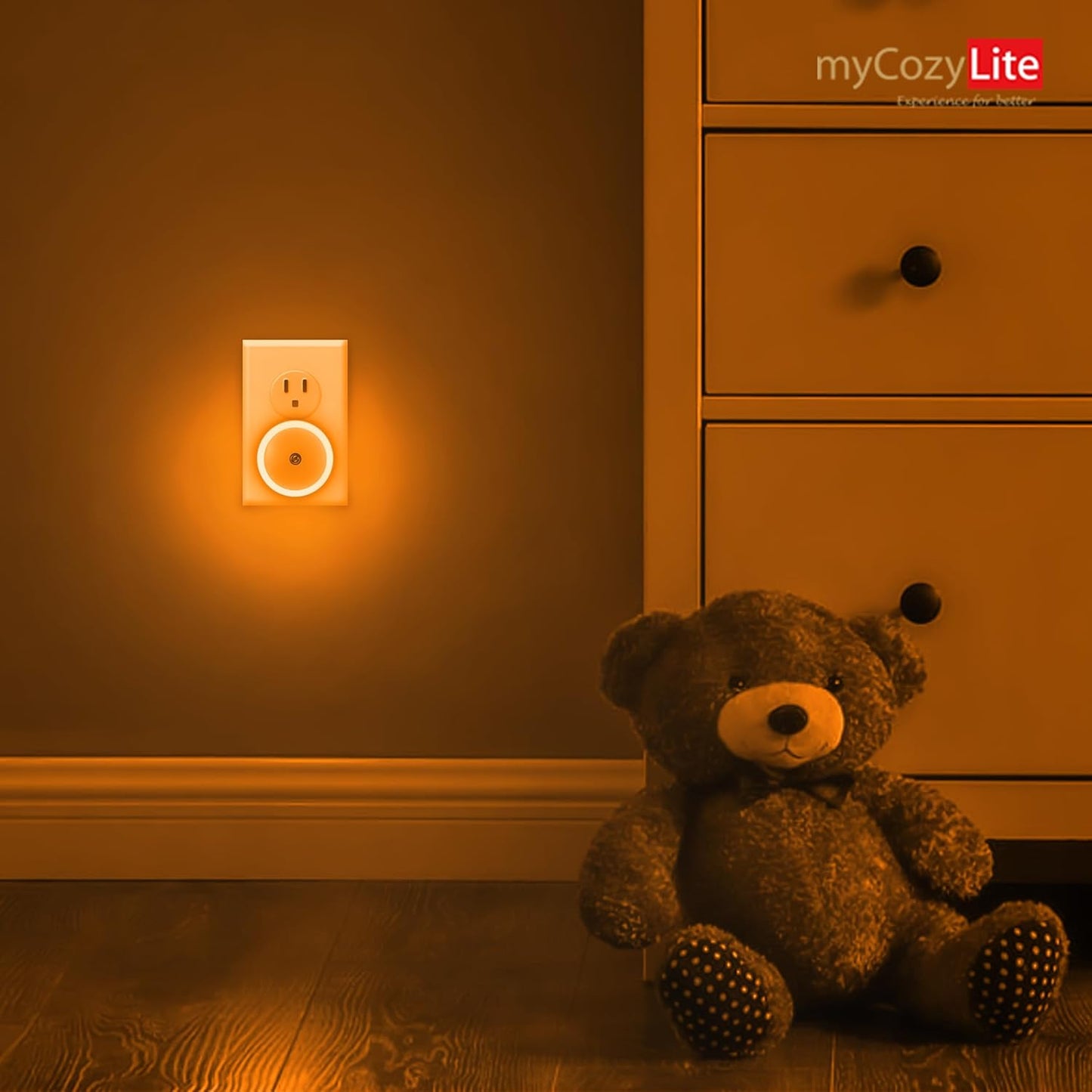 Lumina Eclipse Night Light – Clean-Line Wall Plug Lamp for Uncluttered Living Spaces, 2 Pack