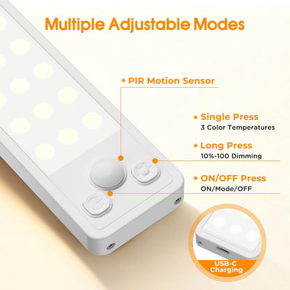 LuminBeam Wireless Cabinet Light – Practical Birthday Gift for Mom and Grandma, No Wiring Required, USB-C