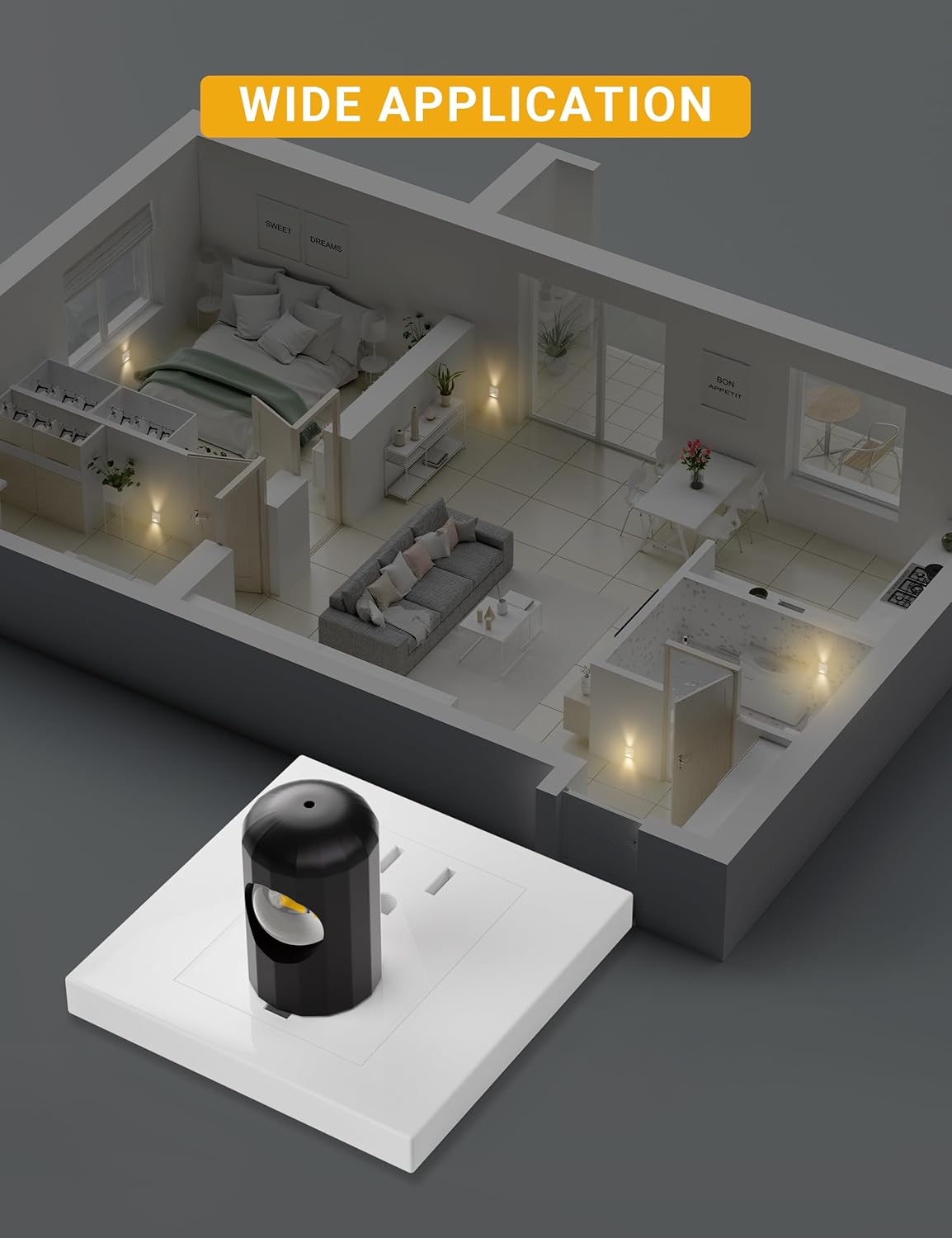 LumiNest Housewarming Gift Set – 6 Pack Plug in Night Light for Apartment, Warm 3000K Glow for Bedroom, Bathroom and Hallway