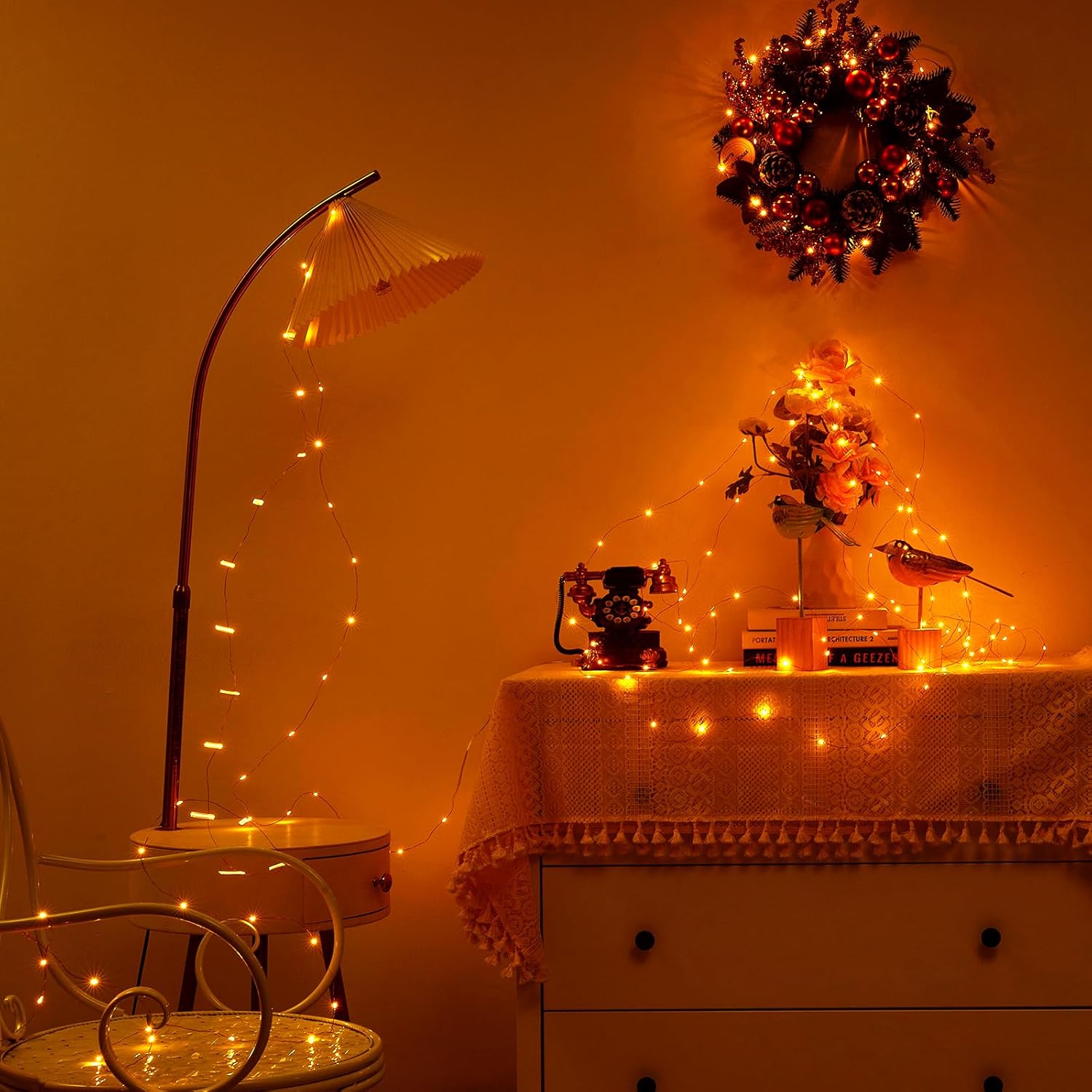 Lumist LED String Lights – Kids Room Decor with No Flame and No Wax, Warm White Battery Lights for Bedtime