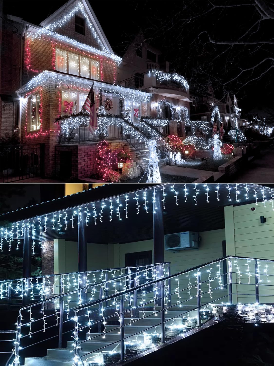 Lumivox Icicle Lights – Christmas Gift for Mom and Home Decor Lovers with Remote and Dimmable Cascading Glow