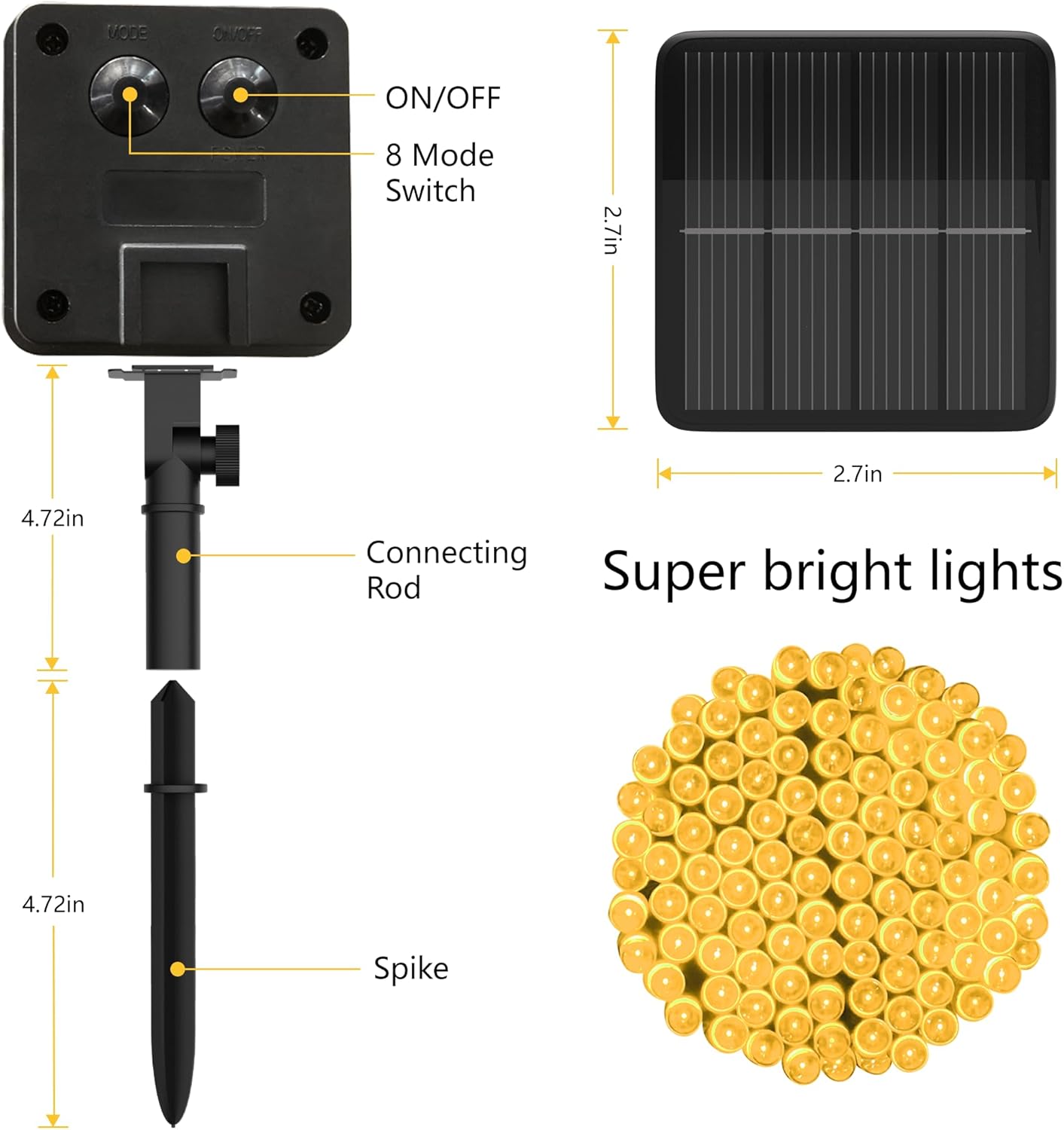 Lumivox Solar LED String Lights – Valentine's Day and Holiday Gift for Her with Cozy 8-Mode Glow