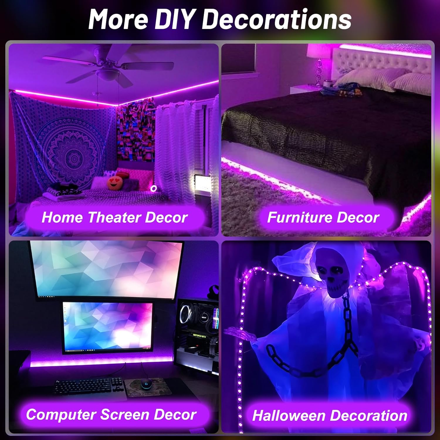 LumoGlow Blacklight Strip – Cool-to-Touch Glow Lighting for Nursery and Pre-Teen Bedrooms
