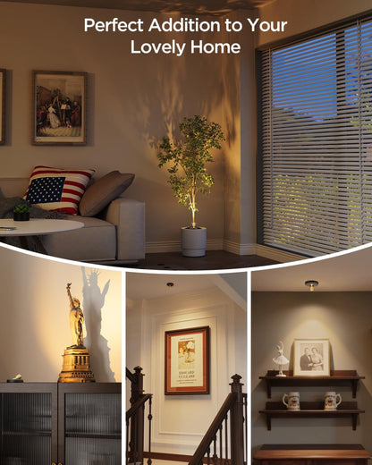 LUXFURNI Wireless Up Lights Indoor – Simple Rechargeable Accent Lighting for Uncluttered Bedrooms and Plant Corners