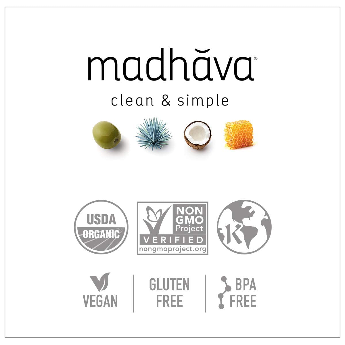 MADHAVA Blue Agave Nectar – USDA Organic and Non GMO Verified Sweetener You Can Trust