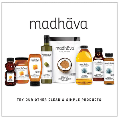 MADHAVA Blue Agave Nectar – USDA Organic and Non GMO Verified Sweetener You Can Trust