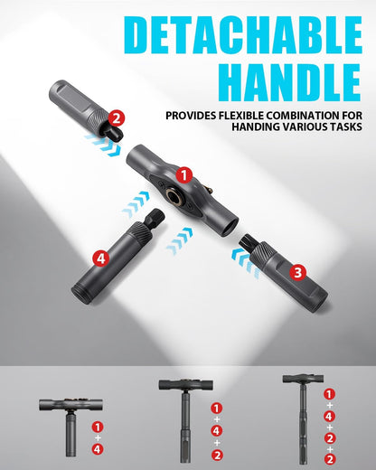 magnetic bit connection with adjustable shaft length for recessed screws