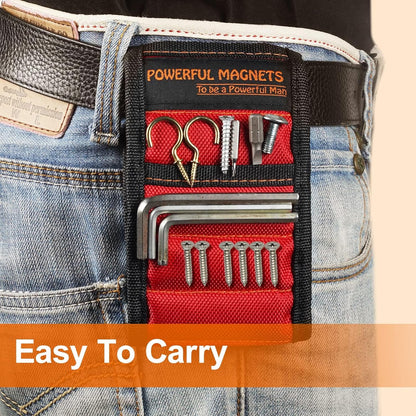 Magnetic Wristband with Pockets – Job Site Productivity Band for Carpenters, Mechanics & Electricians
