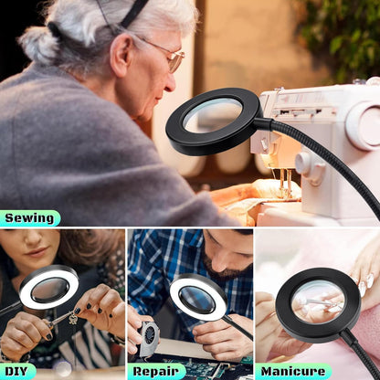 MagniShine Hands-Free Reading Magnifier – Post-Surgery Vision Aid for Recovery, Gentle LED Lamp with Flicker-Free 10X Lens