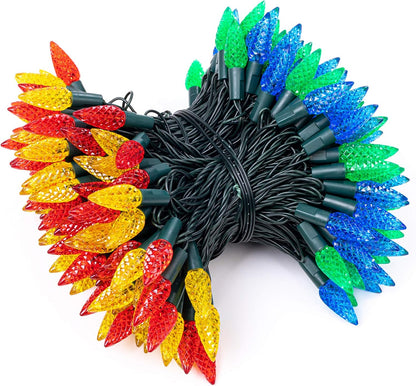 male/female safe end plugs allow up to 3 strands (600 leds, ~226 ft) to connect