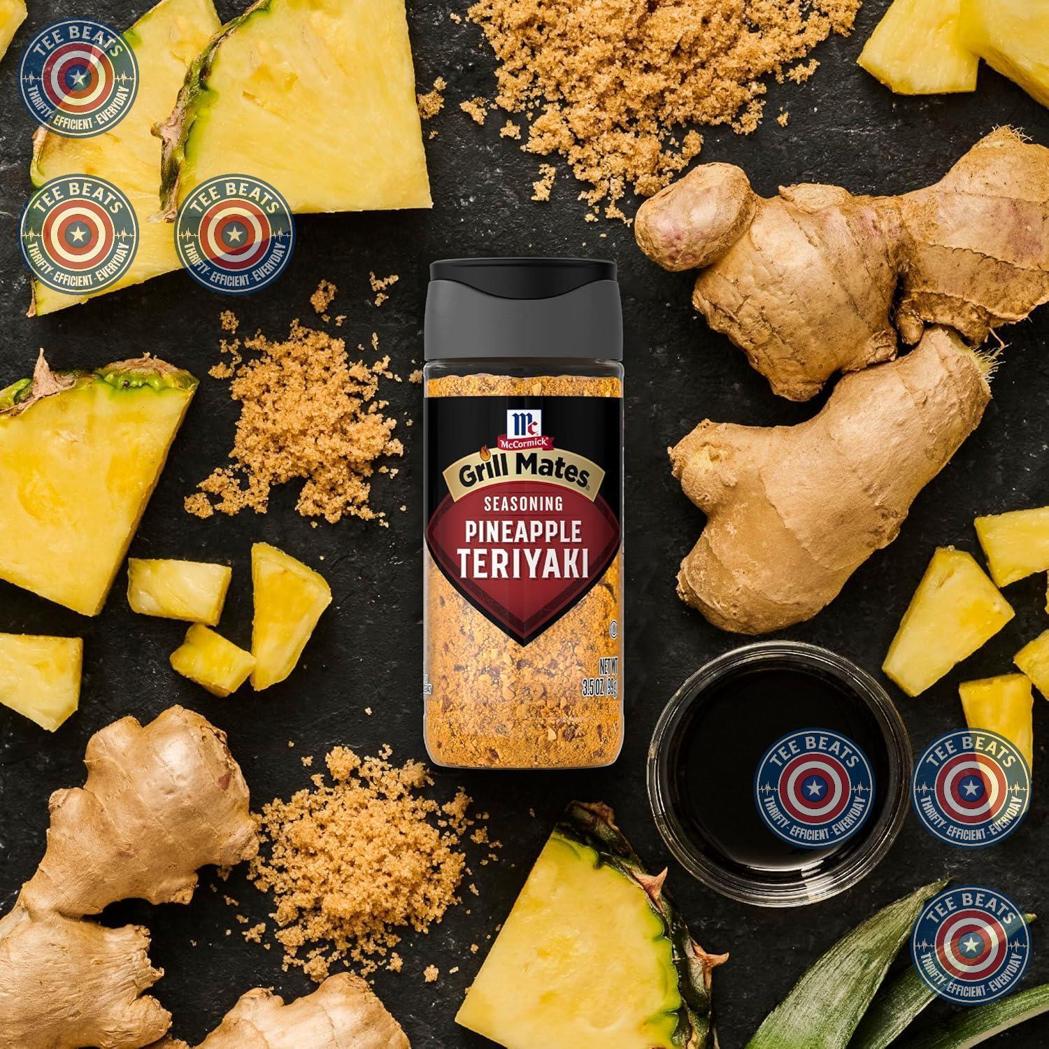 McCormick Grill Mates Pineapple Teriyaki Spice for Streamlined Kitchen Routines, Shake-On Sweet-Savory Coating Without the Marinating Wait