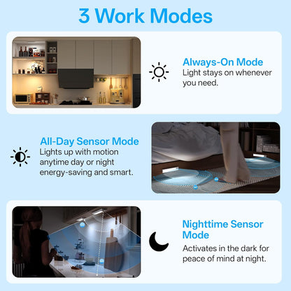 MCGOR Wireless Motion Sensor Light – Practical Holiday Gift for Mom and Dad, Rechargeable LED Bar with Timer