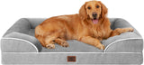 EHEYCIGA Orthopedic XL Dog Bed – Pressure-Relief Memory Foam Lounger for Aging Joints, Washable Bolster Couch