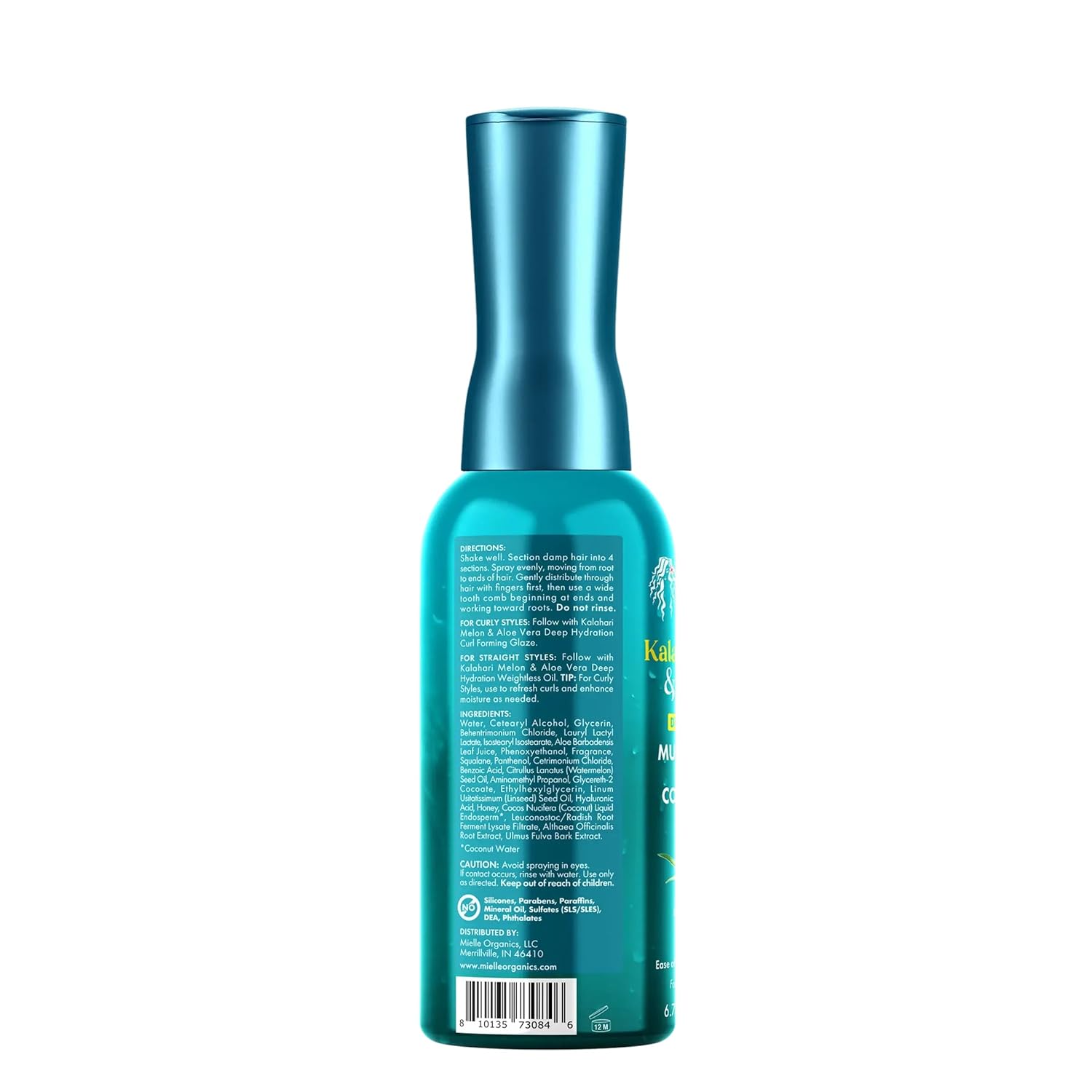 Mielle Organics Kalahari Melon & Aloe Vera Multi-Tasking Leave In Conditioner Spray - Wind-Down Moisture Treatment for Curly & Coily Hair, 6.7 Ounce