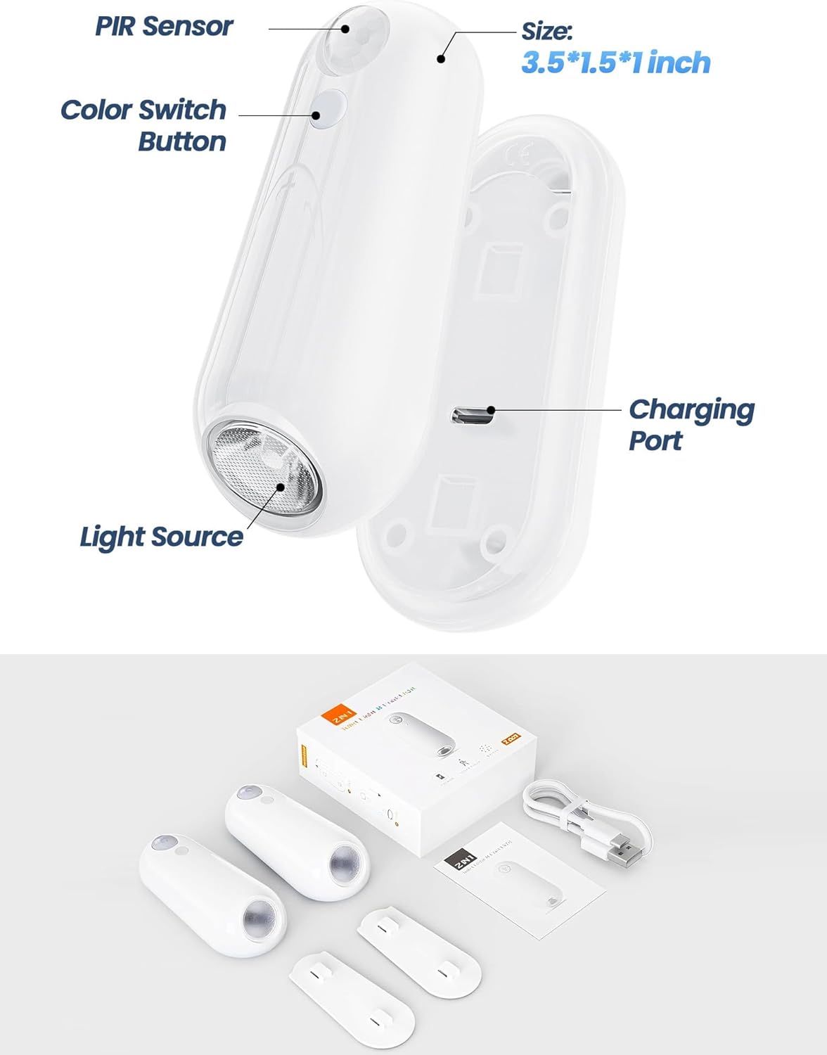 Motion Activated Toilet Bowl Light – Ambient Bathroom Decor Light, 8 Colors USB-C Rechargeable