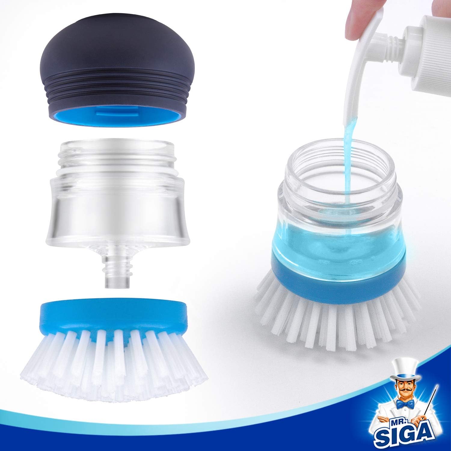 MR.SIGA Dish Brush with Holder – Practical Birthday Gift for the Home Cook Who Has Everything