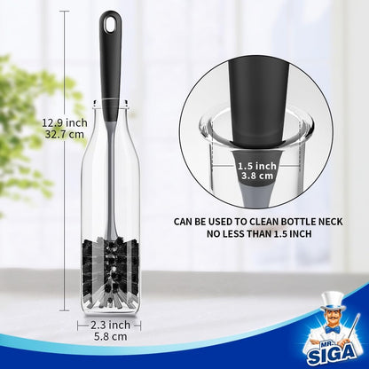 MR.SIGA Flexible Bottle Cleaning Brush – Self-Care Kitchen Tool for Clean Reusable Bottles and Calorie-Counting Hydration, 2 Pack