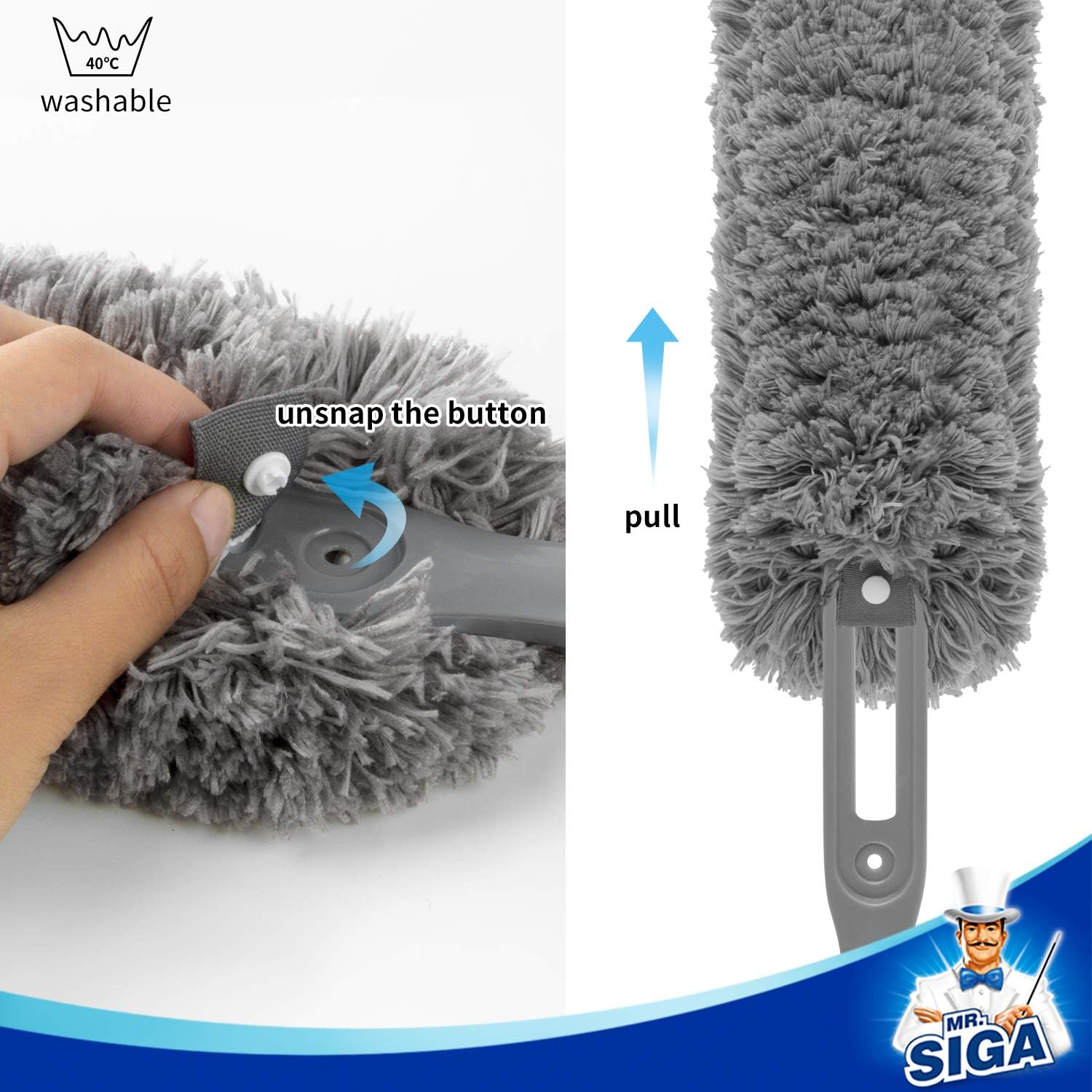 MR.SIGA Lint Free Microfiber Duster – Simple, Reusable Tool for Less-Is-More Living