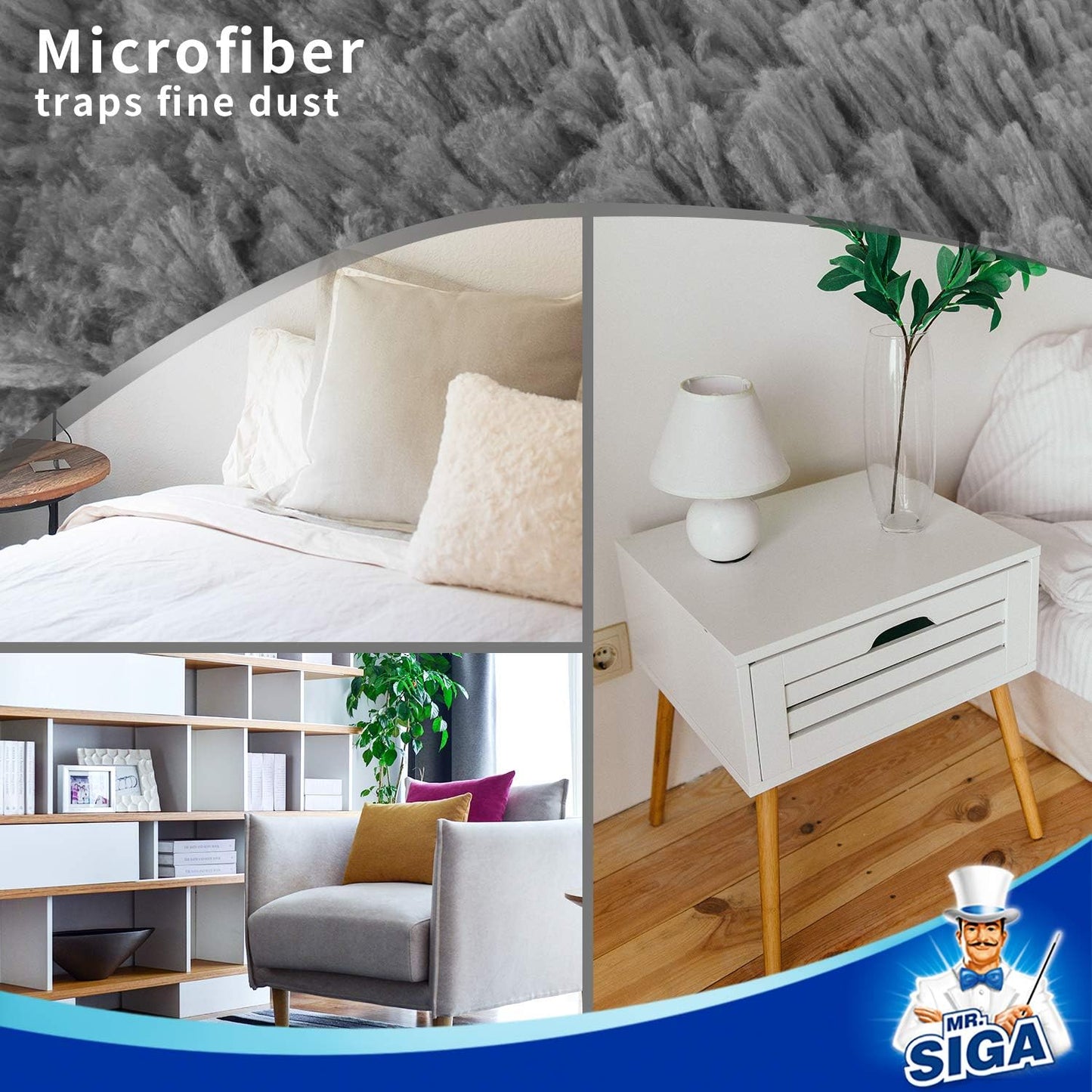 MR.SIGA Lint Free Microfiber Duster – Simple, Reusable Tool for Less-Is-More Living