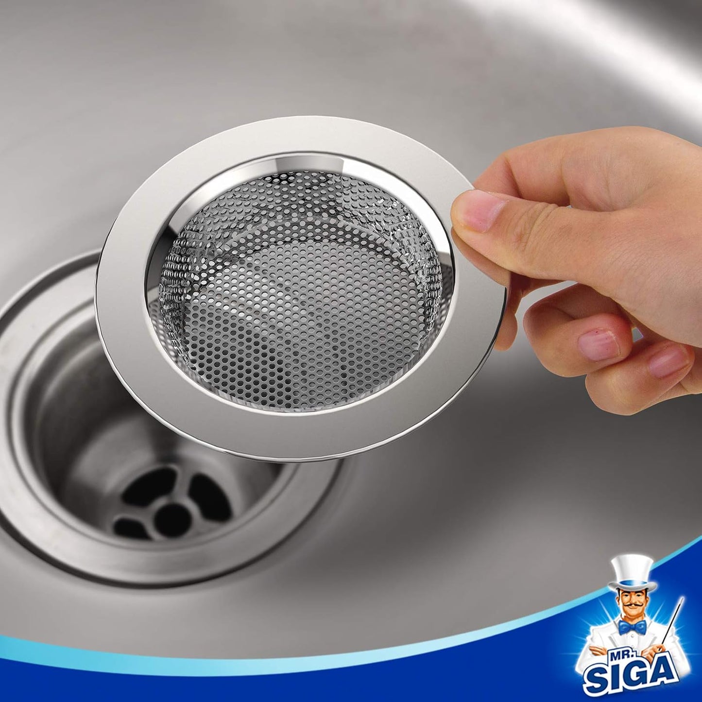 MR.SIGA Mesh Drain Strainer – Scratch-Free Design for Delicate Sinks and Family Kitchens