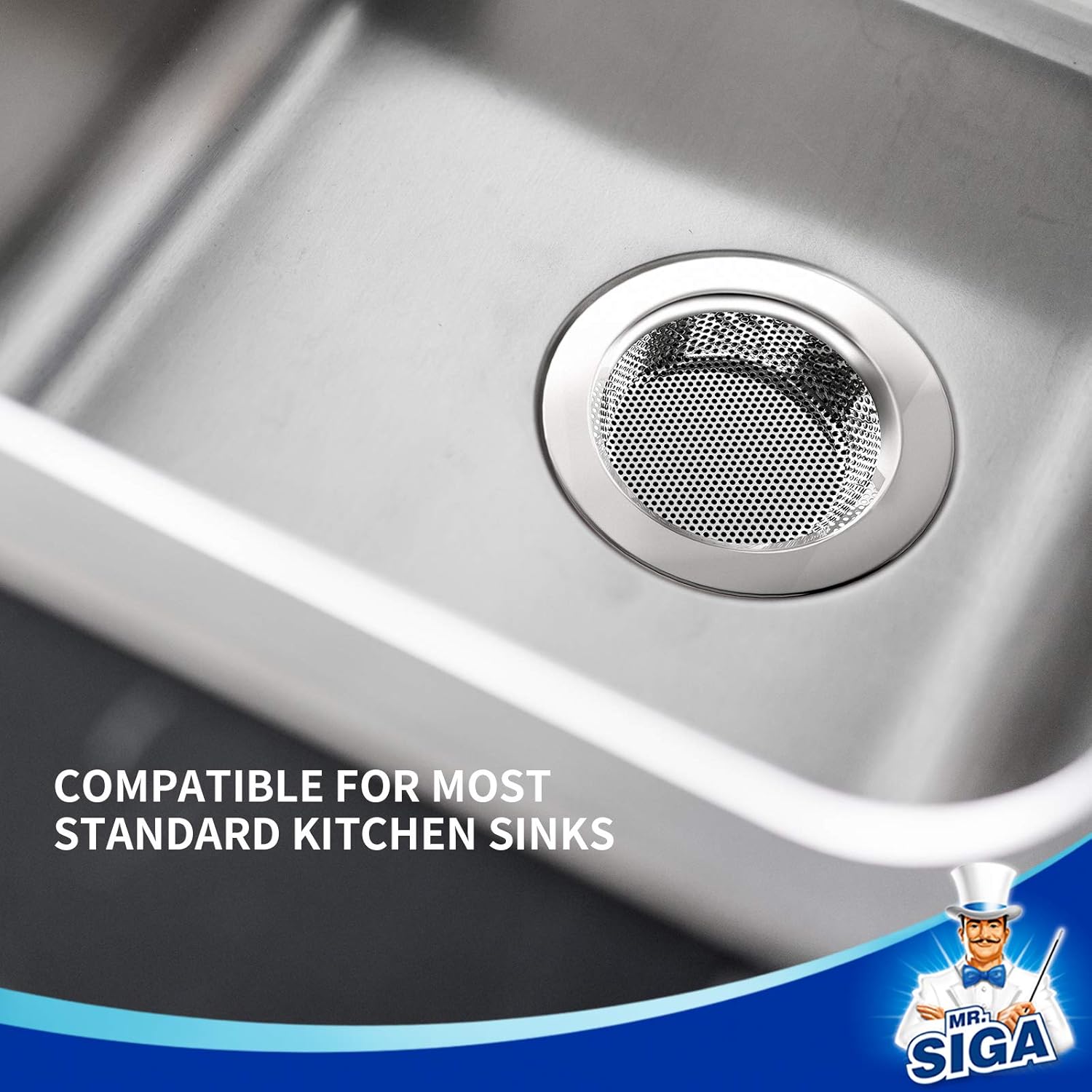 MR.SIGA Mesh Drain Strainer – Scratch-Free Design for Delicate Sinks and Family Kitchens