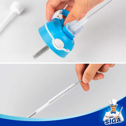 MR.SIGA Minimalist Bottle Cleaning Set, Neutral-Toned Brush & Holder for Intentional Counter Spaces