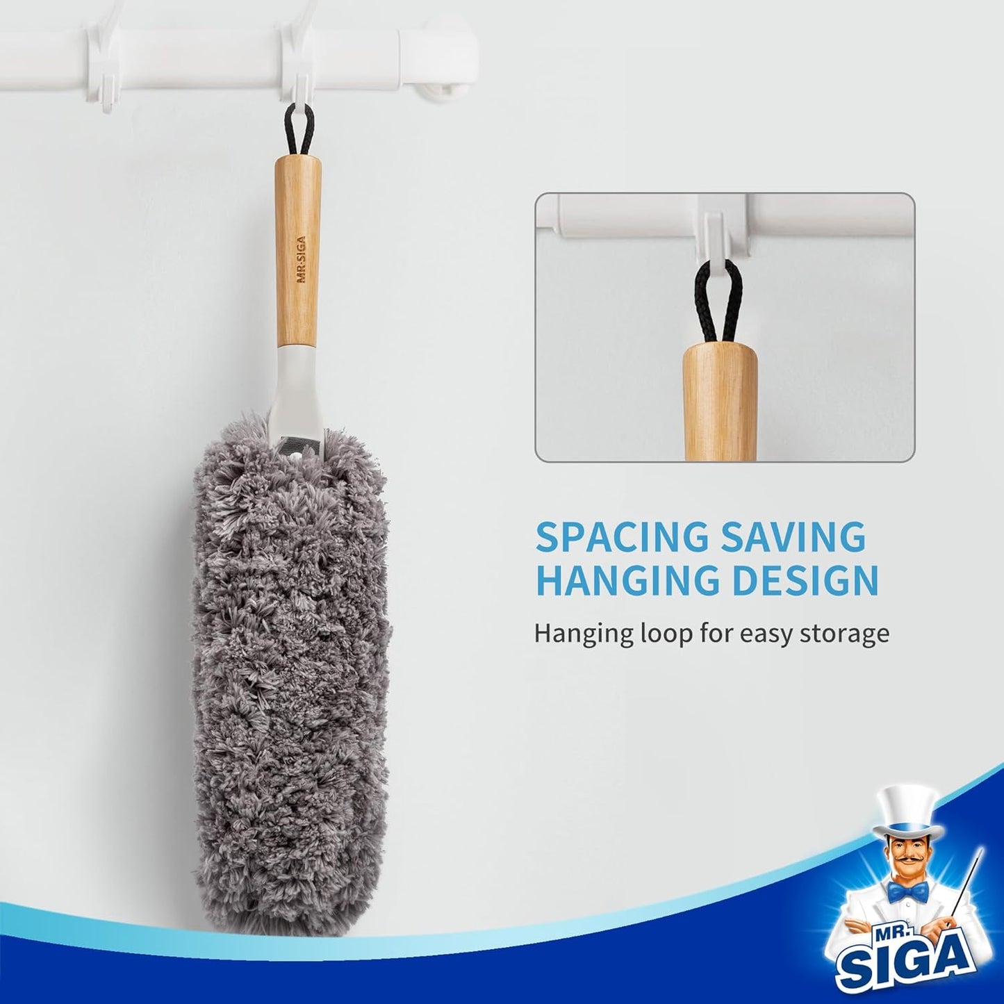MR.SIGA Washable Duster – Hypoallergenic Dust Removal for Breathable Bedroom and Living Room Air