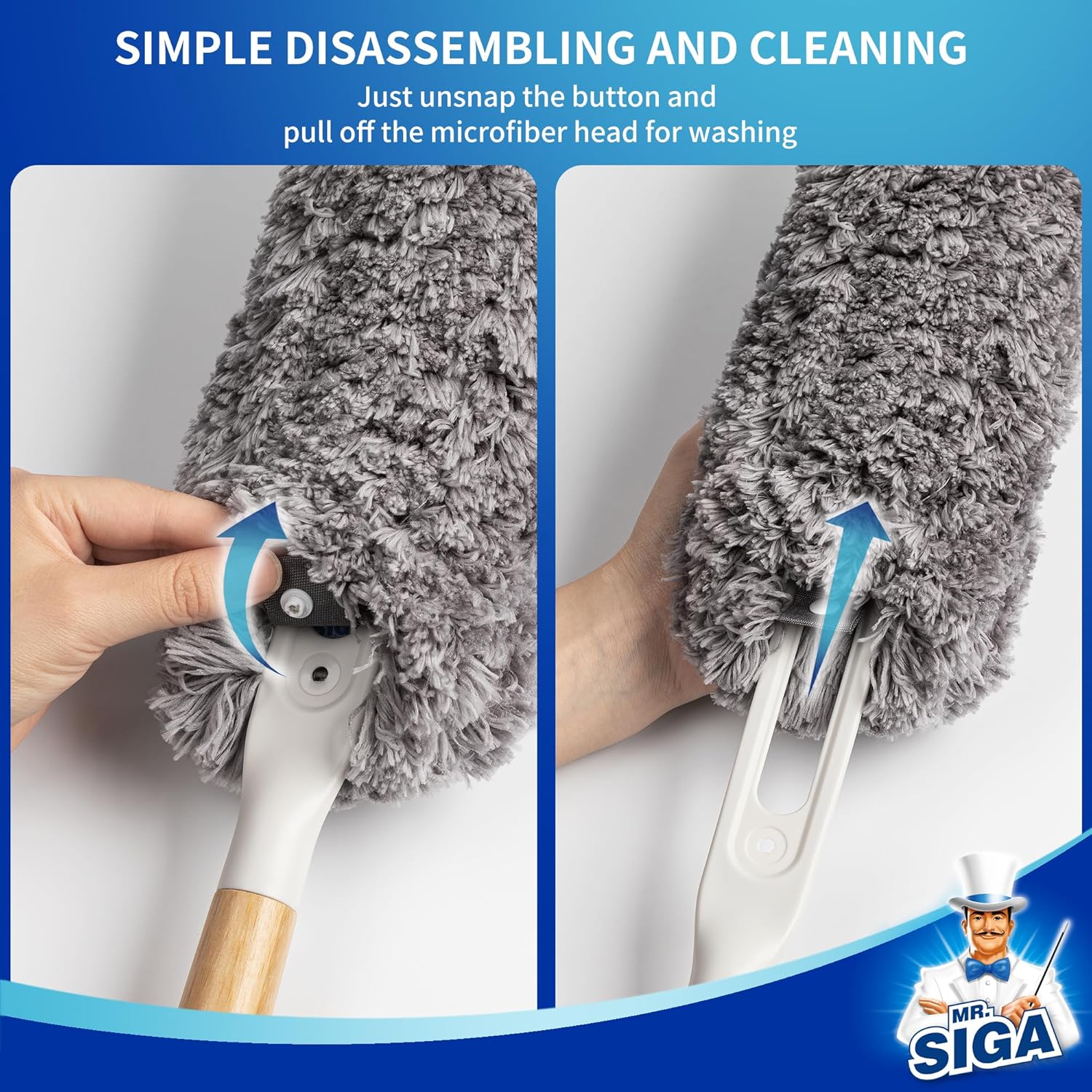 MR.SIGA Washable Duster – Hypoallergenic Dust Removal for Breathable Bedroom and Living Room Air