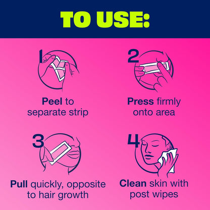 Nair Dermatologist-Tested Hair Remover Wax Strips – Elegant Beauty Solution with Post-Wax Care, 40 Count
