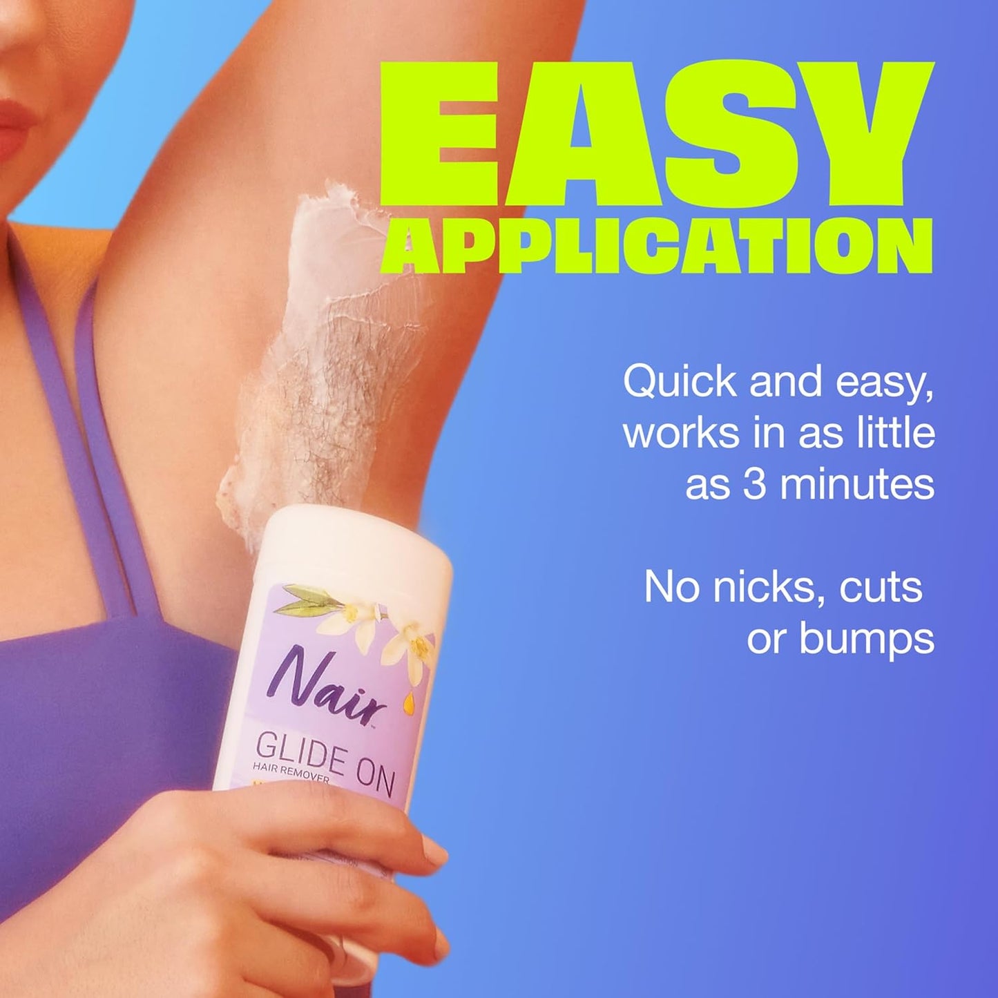 Nair Glide On Depilatory Cream – Minimalist Bathroom Grooming, Neutral-Toned Travel Stick for Uncluttered Routines