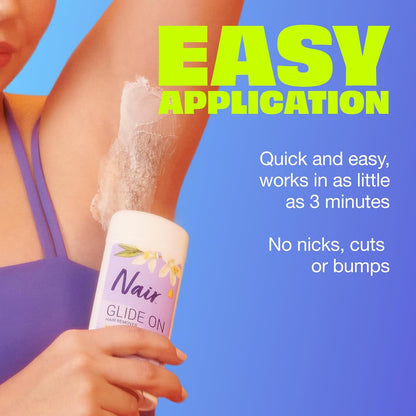 Nair Glide On Depilatory Cream – Minimalist Bathroom Grooming, Neutral-Toned Travel Stick for Uncluttered Routines