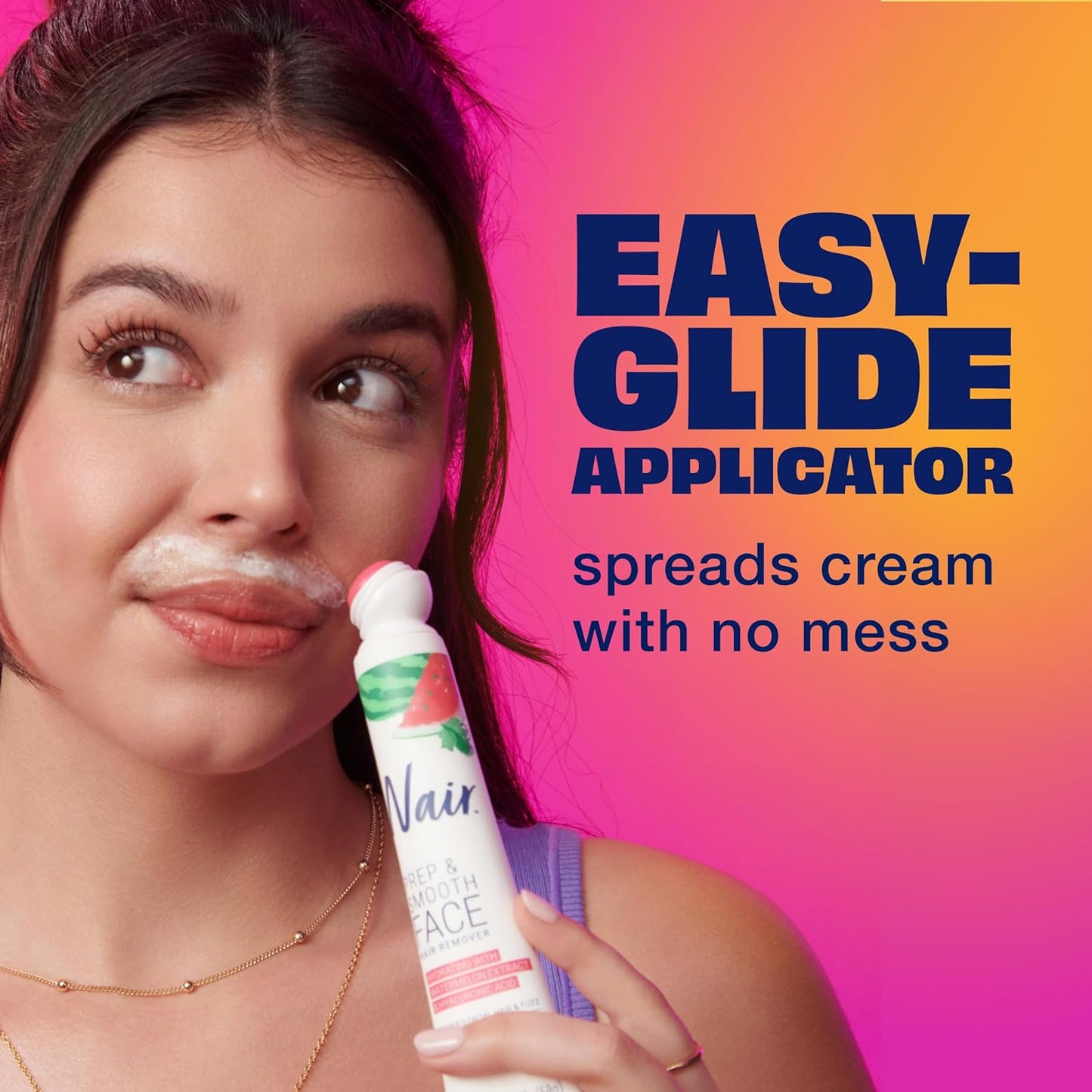 Nair Prep & Smooth Face Exfoliating Depilatory Cream for Women – Fast Multi-Step Facial Hair Removal for Small Apartment Vanity