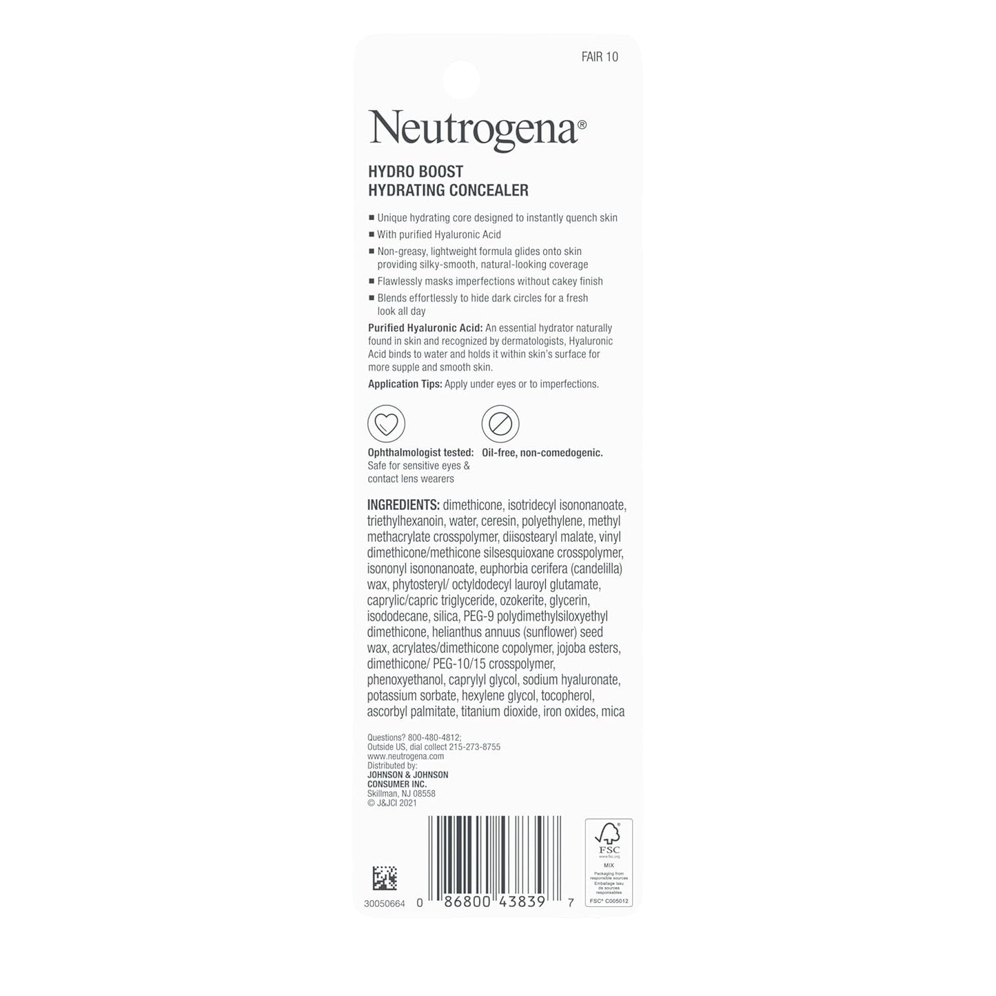 Neutrogena Hydro Boost Concealer – Elevated Beauty Essential with Hyaluronic Acid Core