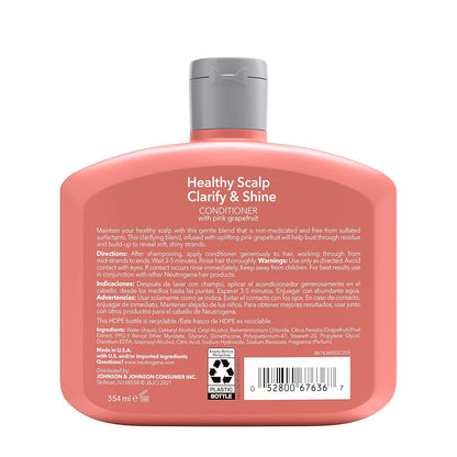 Neutrogena Pink Grapefruit Clarify & Shine Conditioner for Oily Scalp – Mindful Bath Night Reset for Adults Who Clarify Weekly