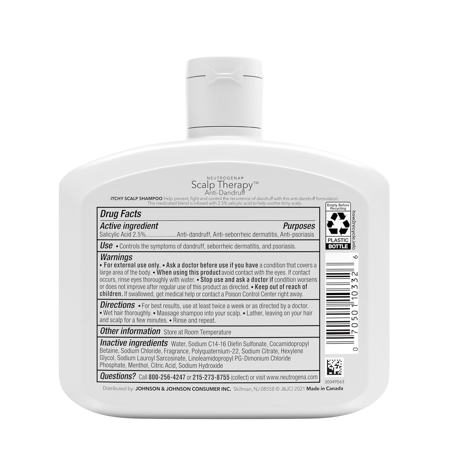 Neutrogena T/Sal Premium Scalp Therapy Shampoo with Peppermint – Elegant Gift-Ready Anti-Dandruff Cleanser