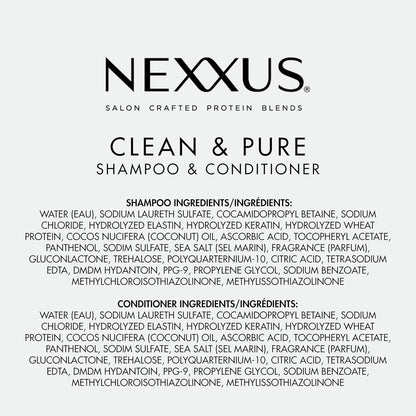 Nexxus Clean & Pure Paraben-Free Shampoo & Conditioner – Calming Clarifying Ritual for Stressed Hair