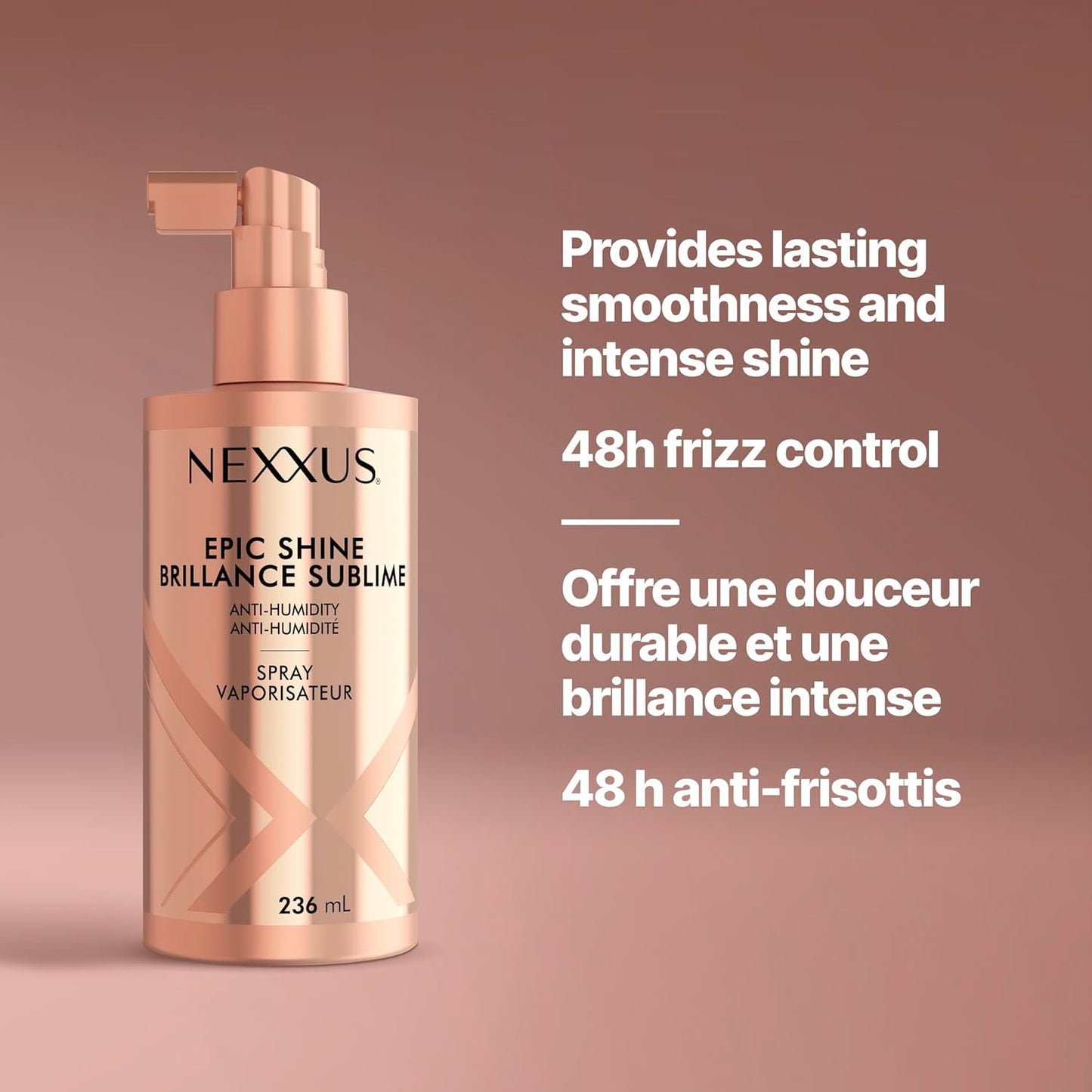 Nexxus Sleek Polish Anti-Humidity Spray – Salon-Tested Frizz Shield for Sensitive Scalps, 8 oz