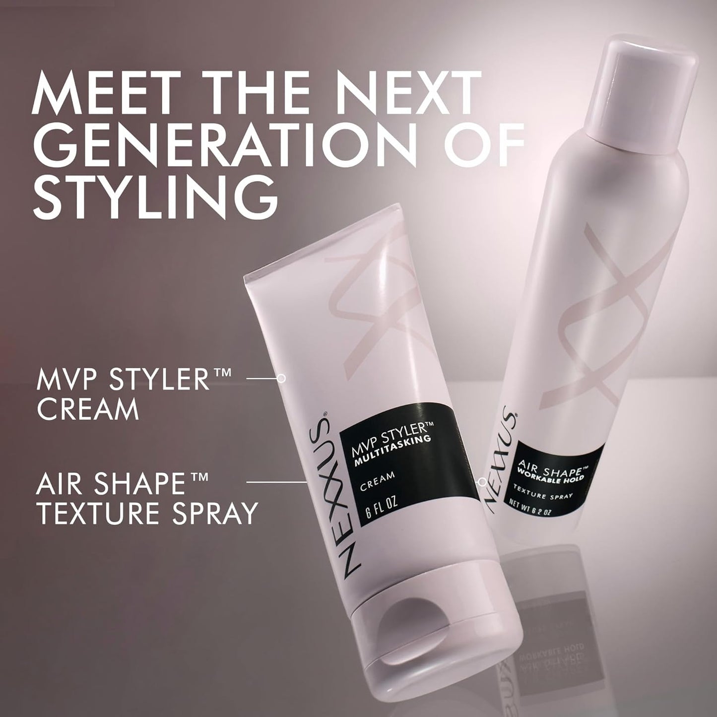 Nexxus Styling Cream MVP Styler Hybrid Multitasking Hair Cream for Gym Locker Rooms, Pre-Workout Smoothing Cream