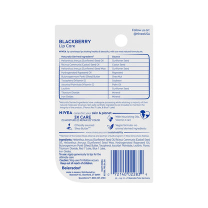 NIVEA 3-in-1 Lip Care – Preservative-Free Vegan Lip Balm for Allergy-Prone Users, Cherry Tint