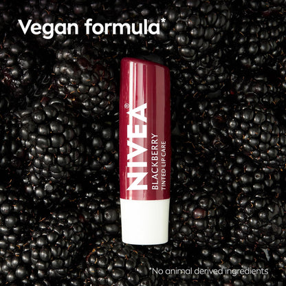 NIVEA 3-in-1 Lip Care – Preservative-Free Vegan Lip Balm for Allergy-Prone Users, Cherry Tint