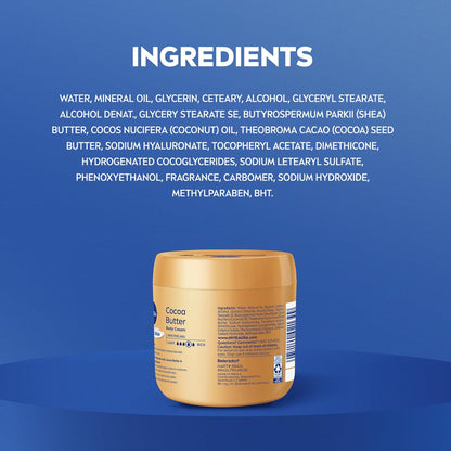 NIVEA Cocoa Butter Body Cream with Deep Nourishing Serum – Lightly Fragranced Body Cream for Stress-Relief Evenings, 16 Ounce Jar
