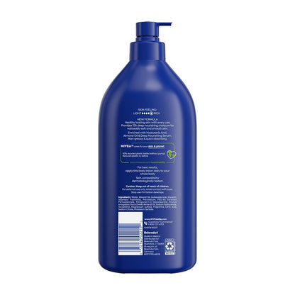 NIVEA Essentially Enriched Body Lotion for Very Dry Skin, Gentle Non-Greasy Formula for Sensitive Skin and Reactive Users, 33.8 Fl Oz Value Size Pump