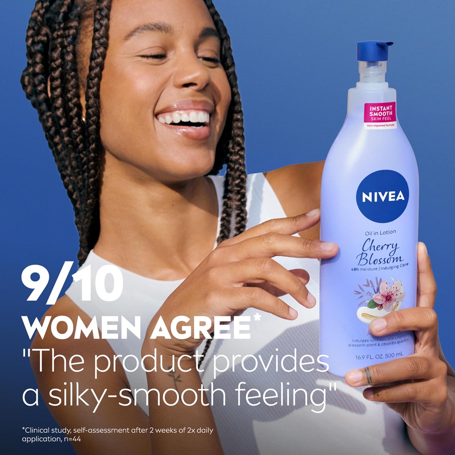 NIVEA Jojoba Oil Body Lotion – Spa-Like Moisturizing Lotion for Bedtime Wind-Down, Fast-Absorbing 16.9 Fl Oz Pump