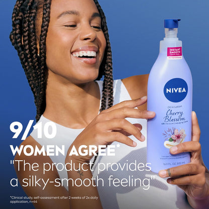 NIVEA Jojoba Oil Body Lotion – Spa-Like Moisturizing Lotion for Bedtime Wind-Down, Fast-Absorbing 16.9 Fl Oz Pump
