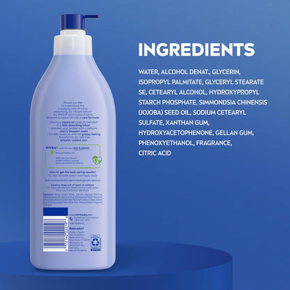 NIVEA Jojoba Oil Body Lotion – Spa-Like Moisturizing Lotion for Bedtime Wind-Down, Fast-Absorbing 16.9 Fl Oz Pump