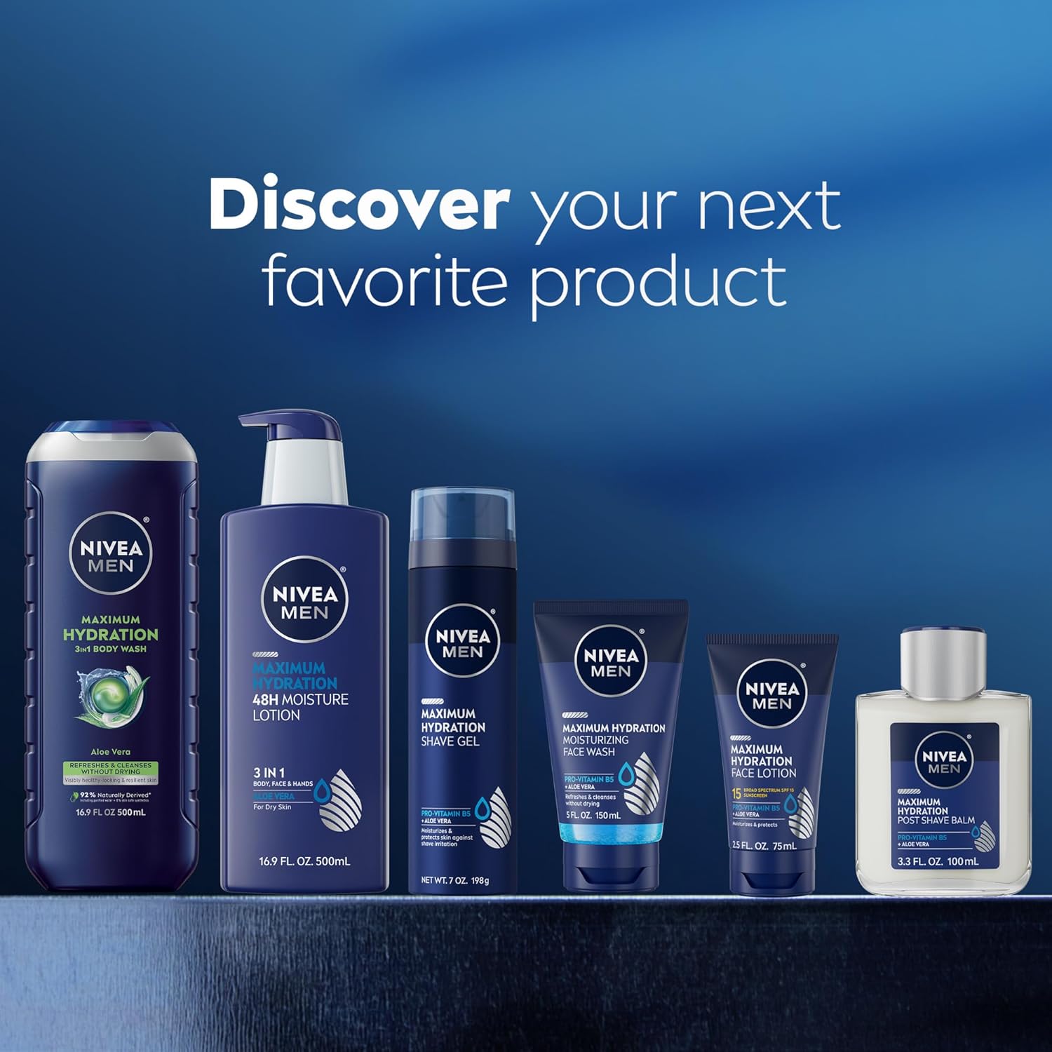 NIVEA MEN Maximum Hydration 3-in-1 Body Wash for Dry Skin – Thoughtful Birthday Gift Set for Men Who Value Easy Grooming